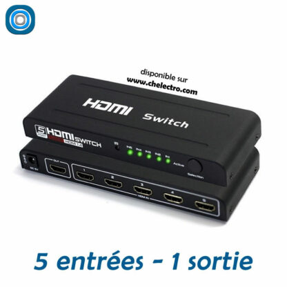 Multiprises 5 HDMI / 1080p avec télécommande