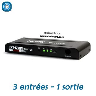 Multiprises 3 HDMI / 1080p avec télécommande