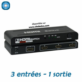 Multiprises 3 HDMI / 1080p avec télécommande