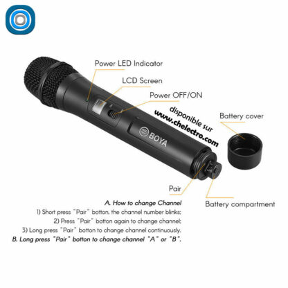 Micro sans fil + cravate + récepteur Boya – Image 5