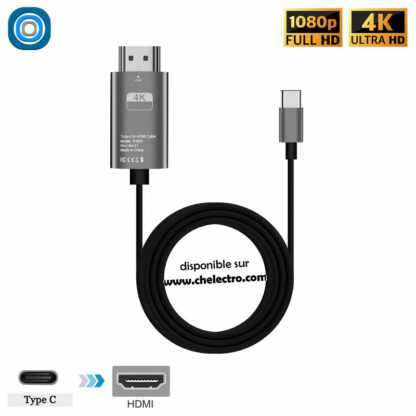 Câble USB-C vers HDMI 4K