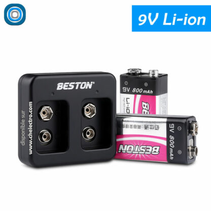 2 piles rechargeables Li-ion | 9 Volts