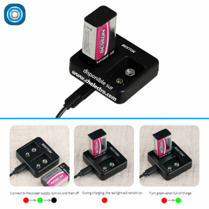 2 piles rechargeables Li-ion | 9 Volts – Image 2