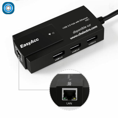 Hub USB 3.0 + Ethernet RJ45 – Image 2