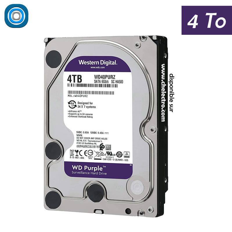 Western Digital WD Purple Surveillance 8To 3.5  Disque dur SATA