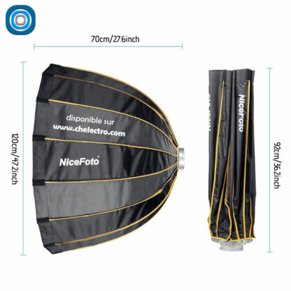 Softbox parabolique NiceFoto LED 120cm – Image 6