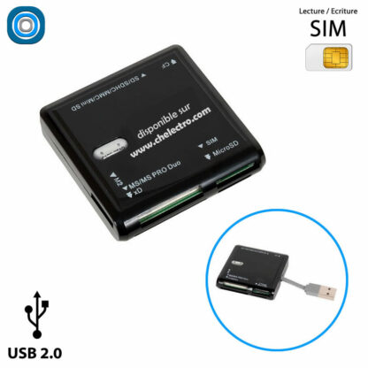 Lecteur de cartes / SIM - USB 2.0