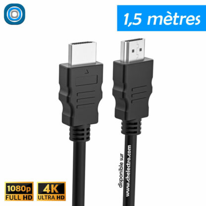 Câble HDMI noir 2K4K | 1,5m – Image 2