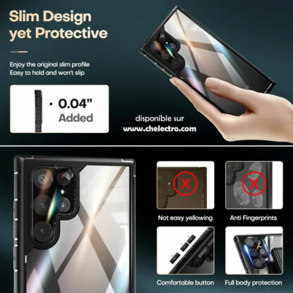 Coque Samsung S22 Ultra | Clear black Tauri – Image 5