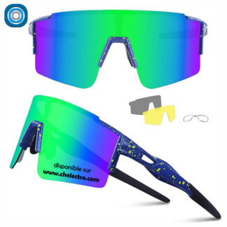 Lunettes sport miroir | Blue green