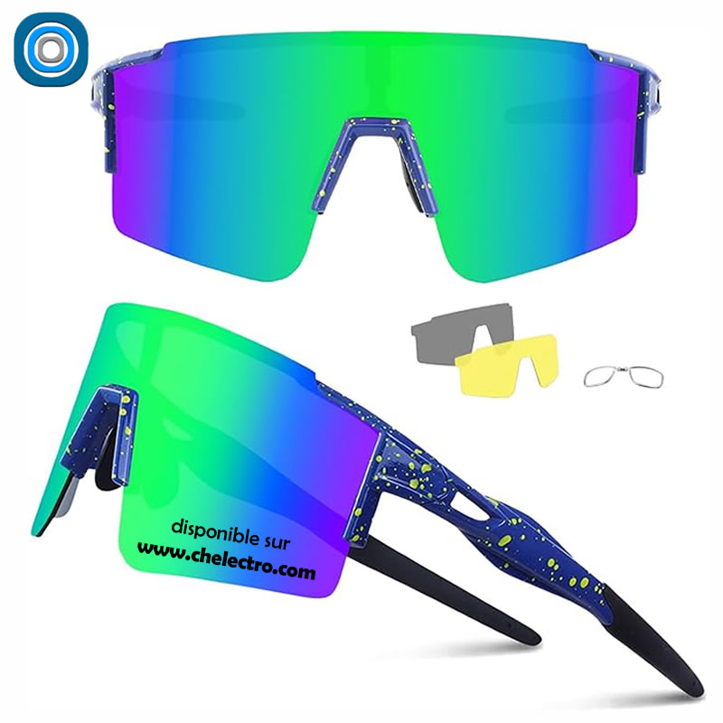 Lunettes sport miroir | Blue green