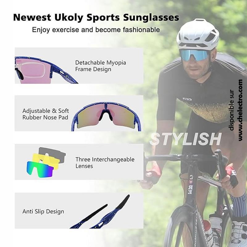 Lunettes sport miroir | Blue green – Image 2