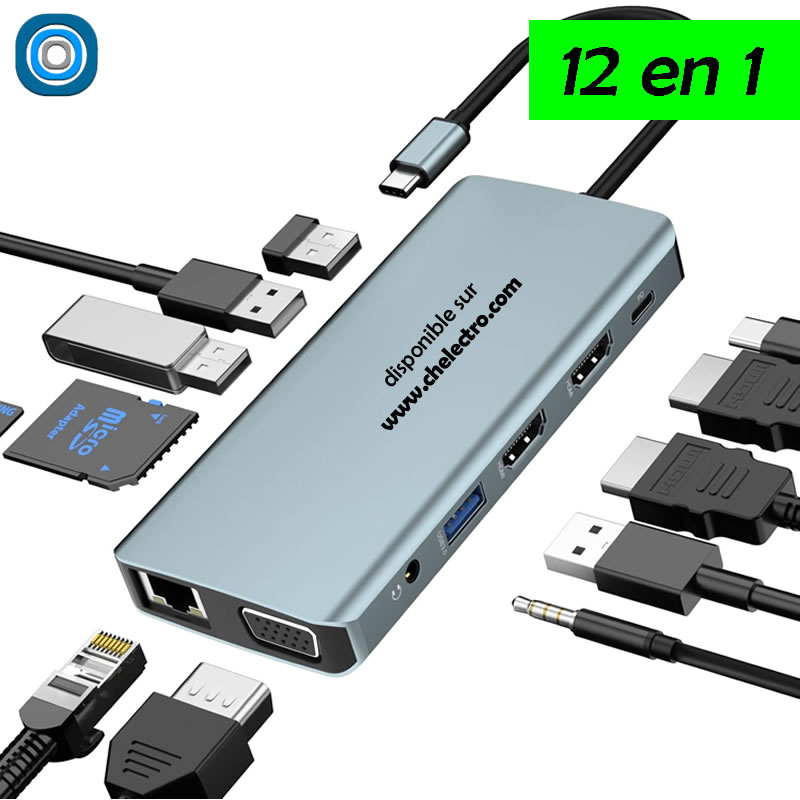 Hub USB-C HDMI | 12 en 1