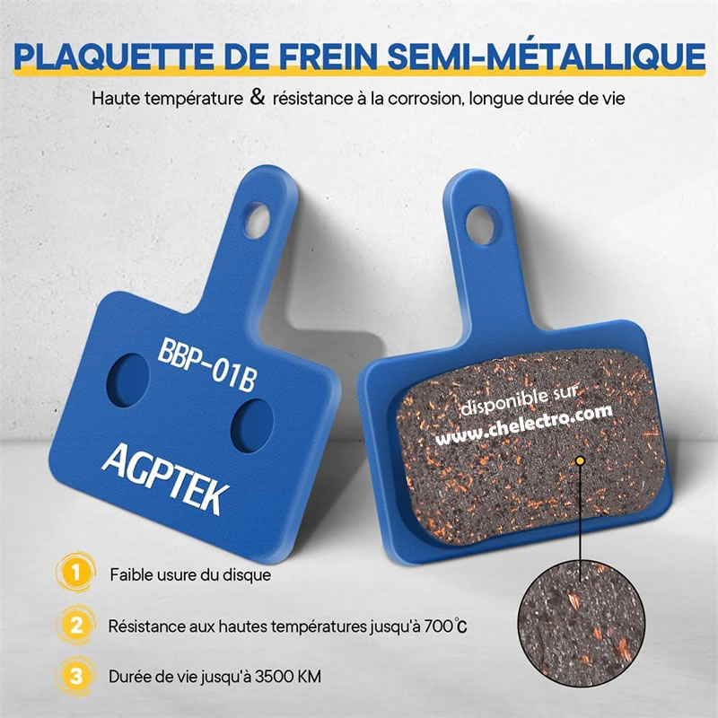 Paire plaquettes frein vélo – Image 2